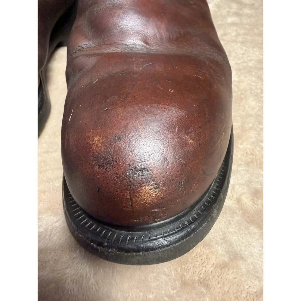 Vintage Red Wing SuperSole Steel Toe Lined Brown Leather Boots 9.5 D USA